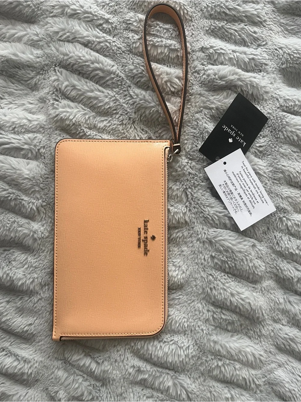Coach Peach Leather Wristlet Clutch